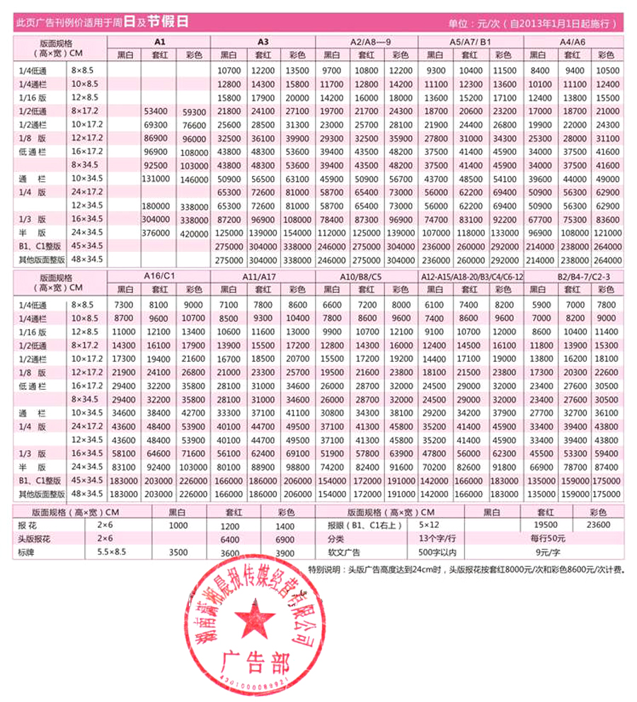 潇湘晨报广告 潇湘晨报广告报价 潇湘晨报广告价目表